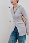 zip up rib knit