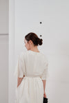 waist side slit cocoon dress