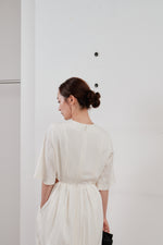 画像をギャラリービューアに読み込む, waist side slit cocoon dress
