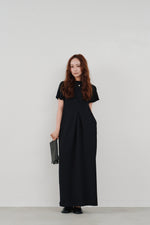 画像をギャラリービューアに読み込む, front tuck cocoon dress
