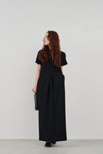 画像をギャラリービューアに読み込む, front tuck cocoon dress
