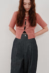 cropped sheer knit cardigan