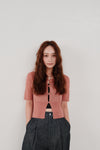 cropped sheer knit cardigan