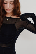 画像をギャラリービューアに読み込む, flocky tulle top
