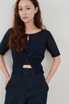 cropped sheer knit cardigan