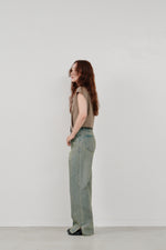 画像をギャラリービューアに読み込む, side hem slit denim
