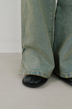 画像をギャラリービューアに読み込む, side hem slit denim

