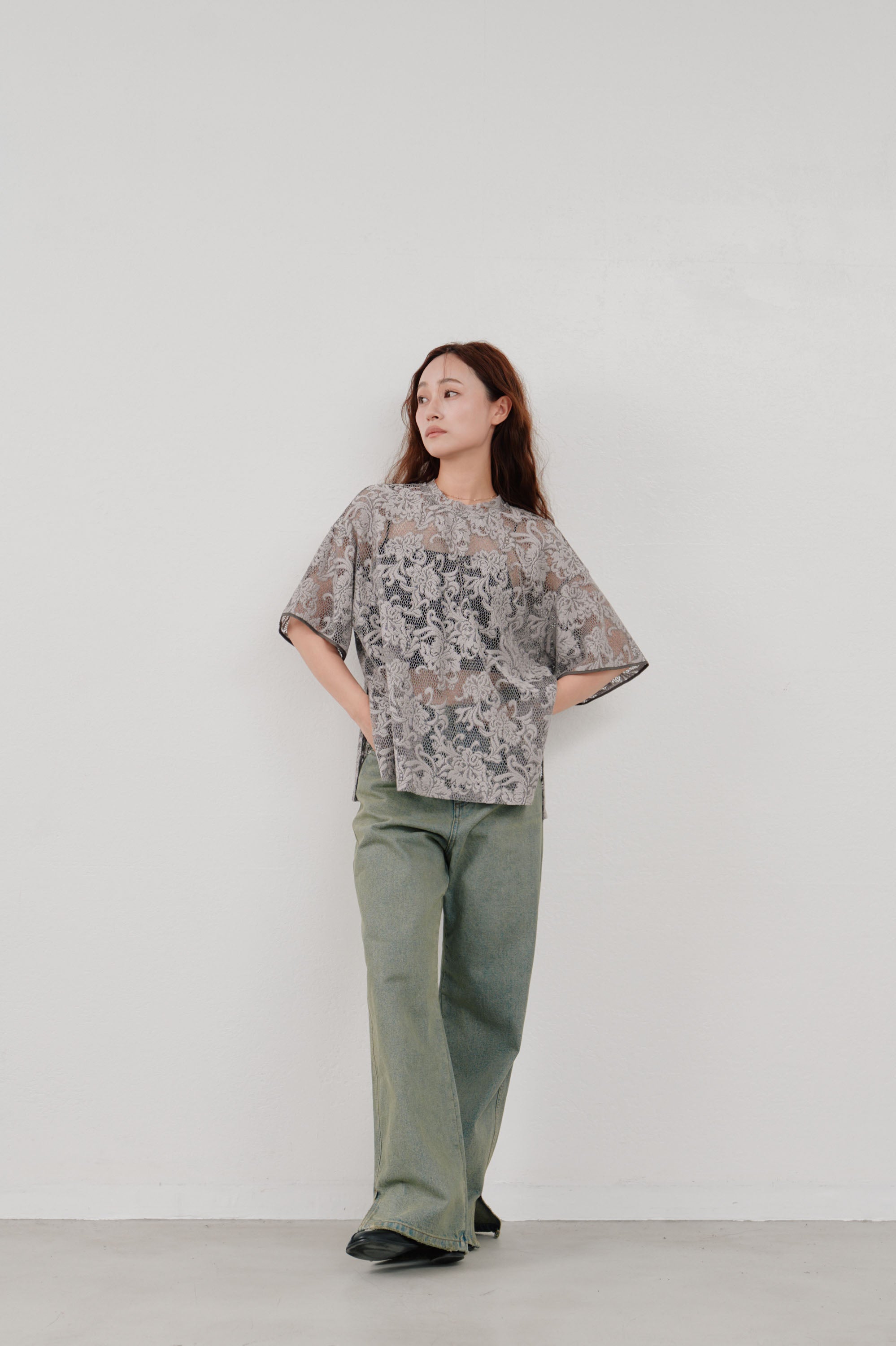 rascel lace half sleeve top