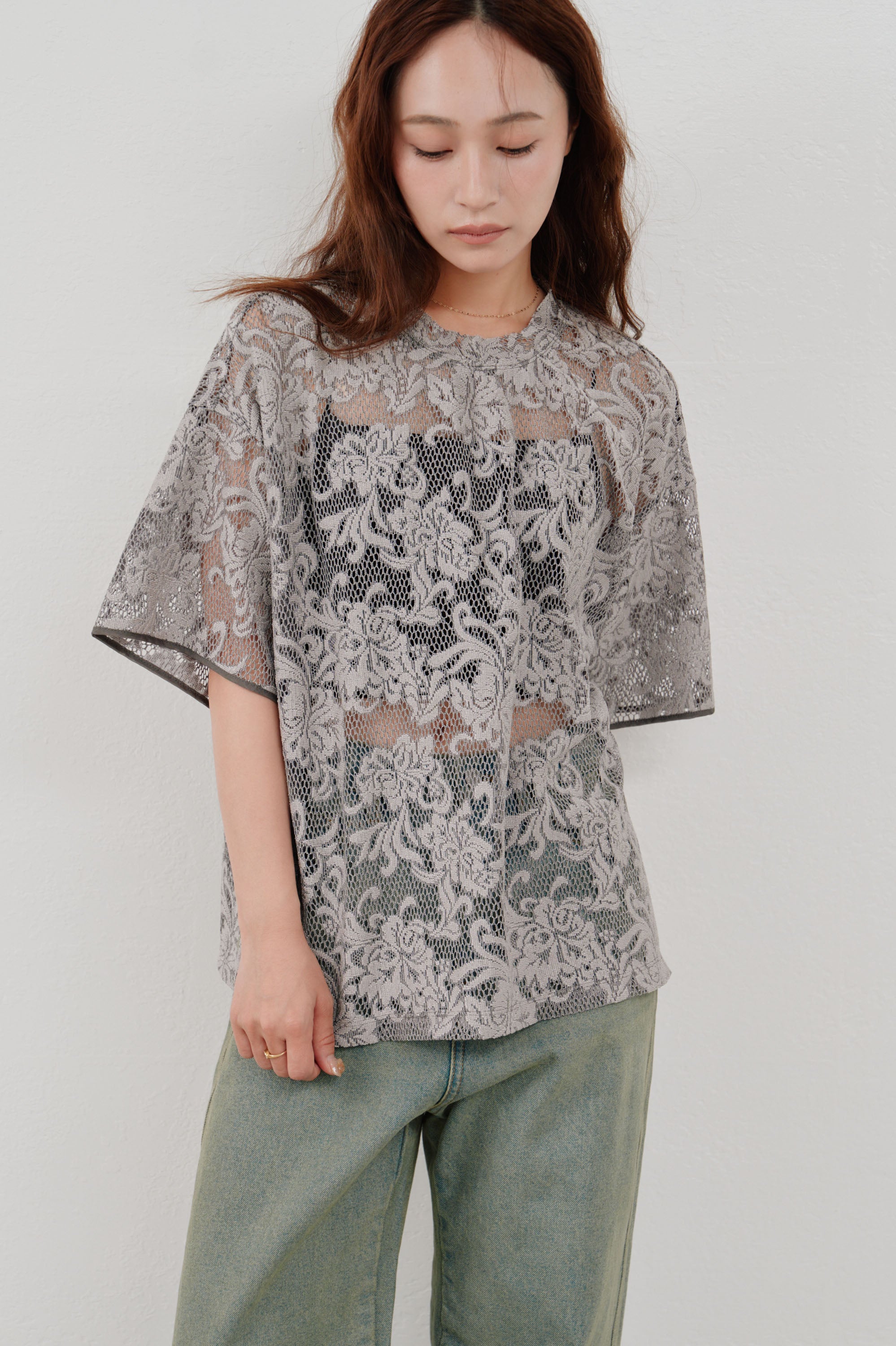 rascel lace half sleeve top
