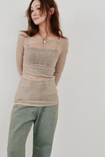 画像をギャラリービューアに読み込む, flocky tulle top
