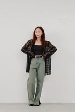 画像をギャラリービューアに読み込む, side hem slit denim
