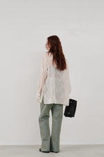 画像をギャラリービューアに読み込む, cut jacquard long shirt
