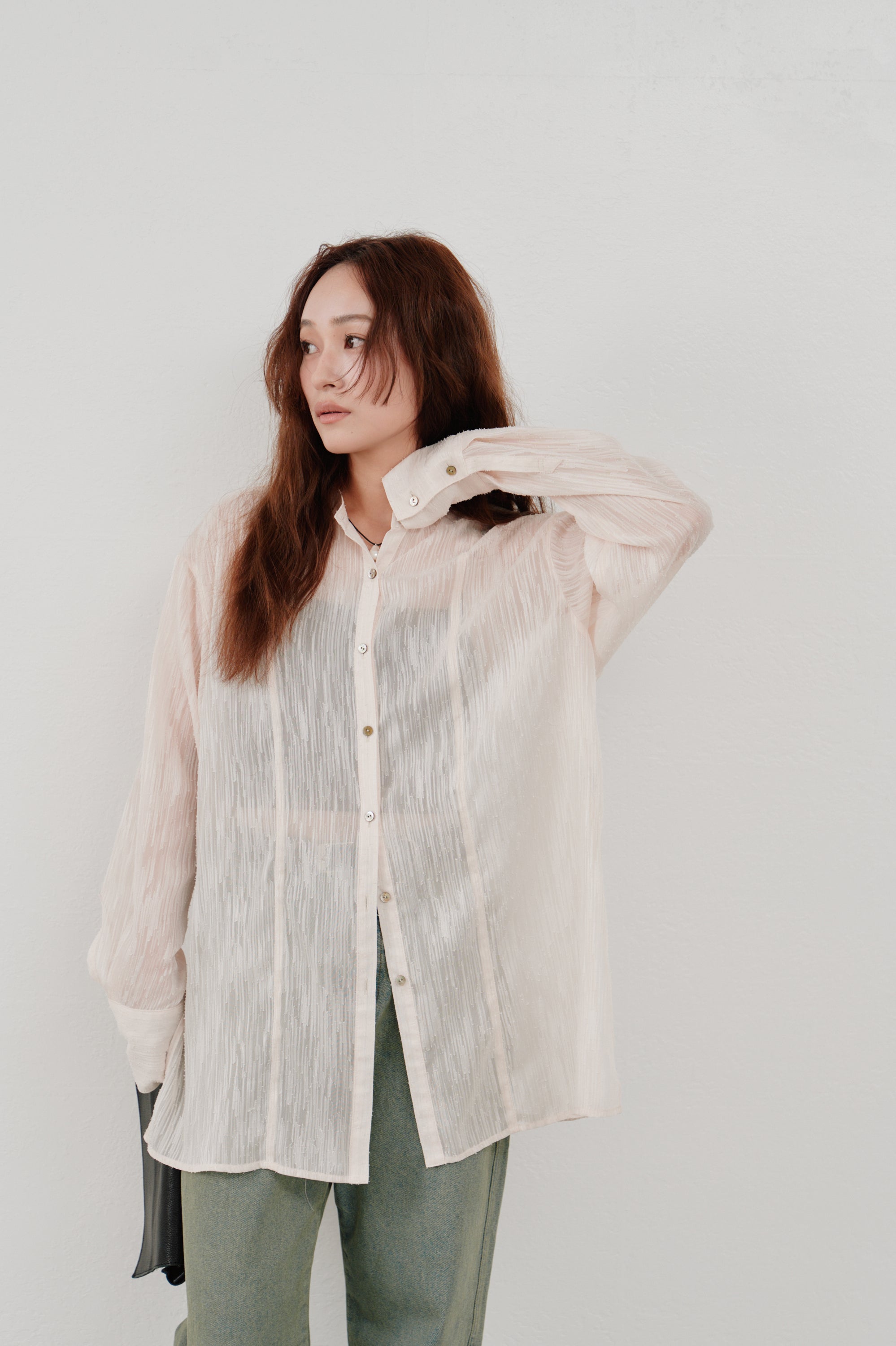 hella★シアーシャツ cut jacquard long shirt - Hella (ヘラ）公式通販サイト