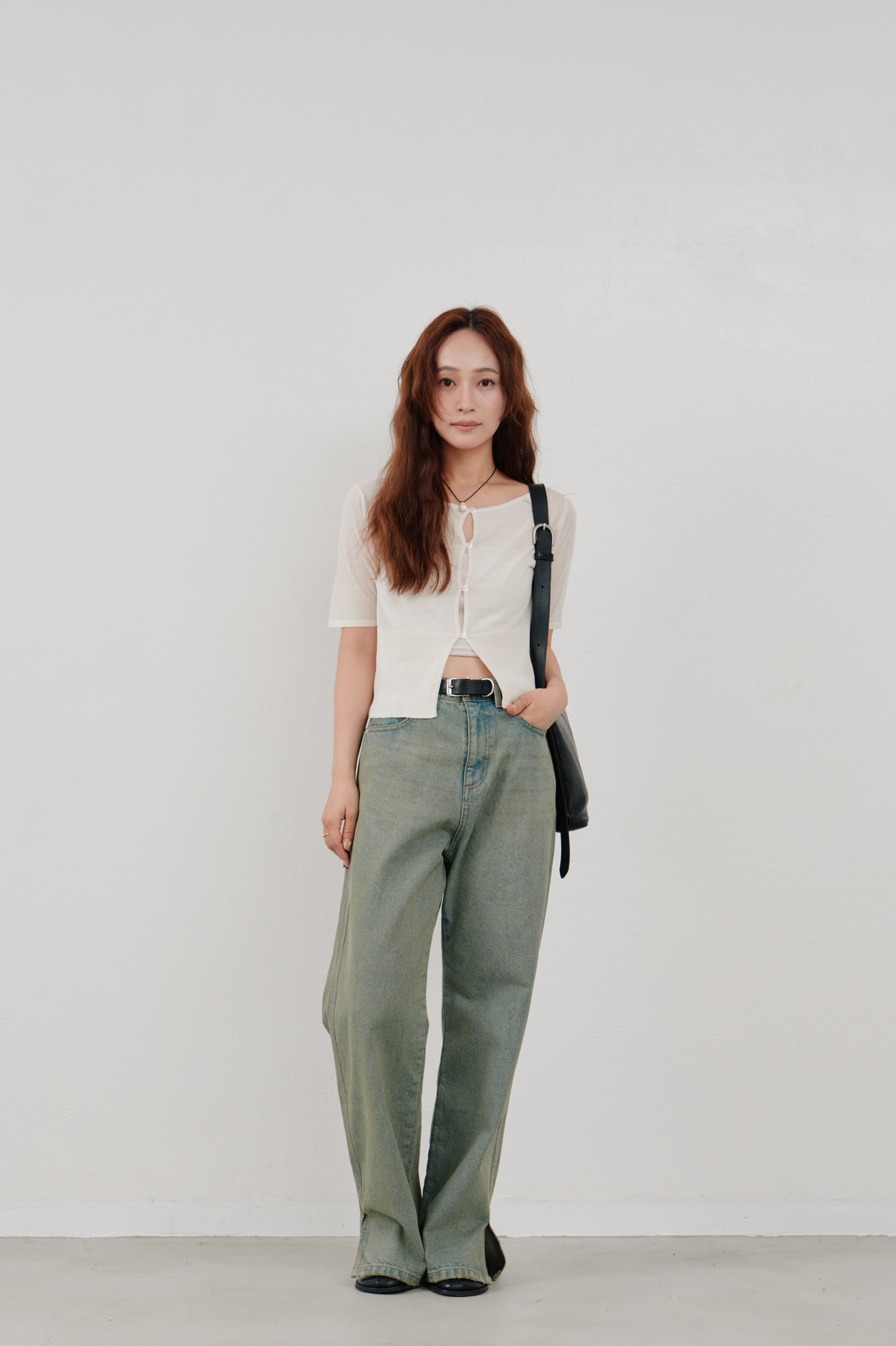 Hella ヘラ クロップドリブカーディガン トップス　長袖 cropped sheer knit cardigan - Hella (ヘラ）公式通販サイト