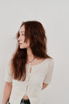 cropped sheer knit cardigan