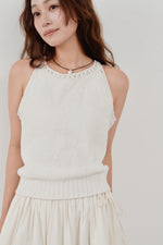 画像をギャラリービューアに読み込む, crochet edging knit top
