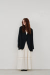 double button no collar jacket