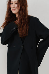 double button no collar jacket