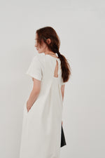 画像をギャラリービューアに読み込む, front tuck cocoon dress
