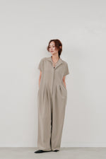 画像をギャラリービューアに読み込む, wide tuck jumpsuit
