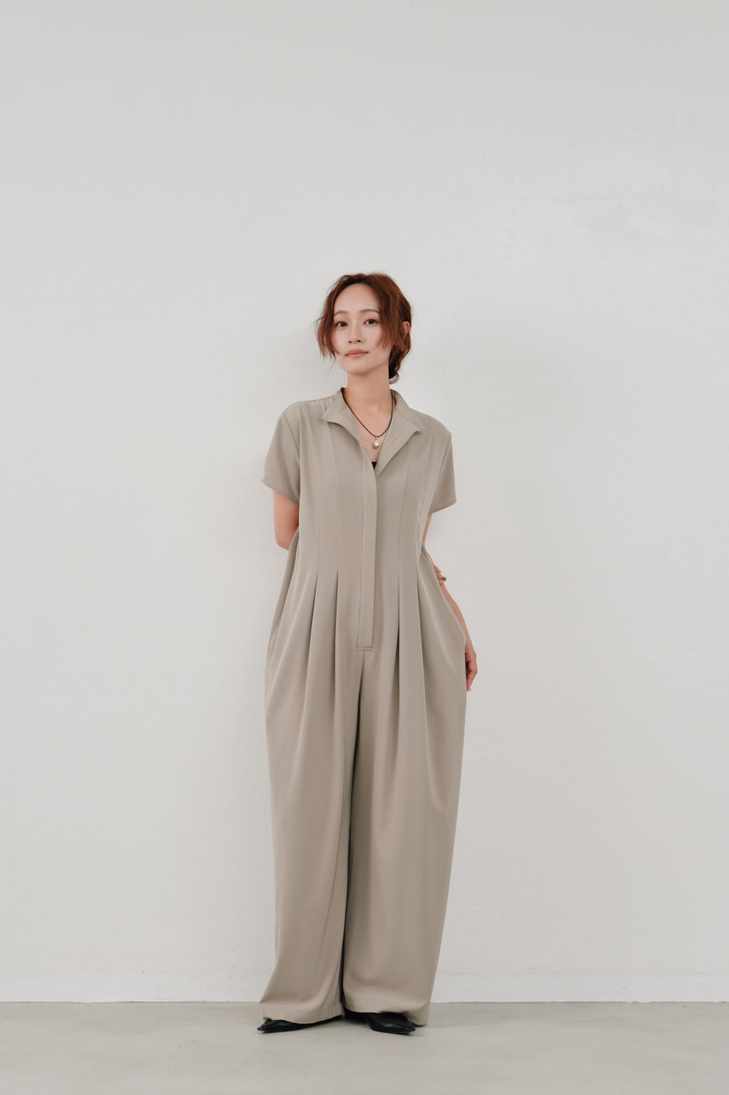 wide tuck jumpsuit