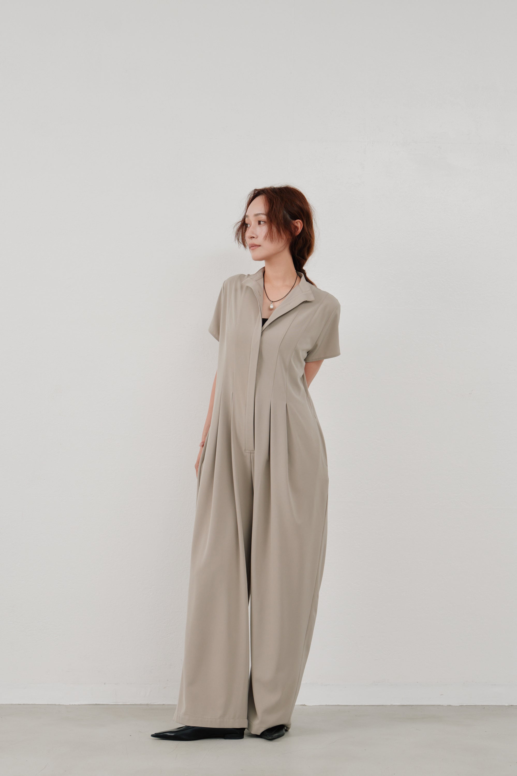 wide tuck jumpsuit