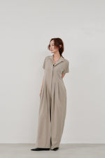画像をギャラリービューアに読み込む, wide tuck jumpsuit
