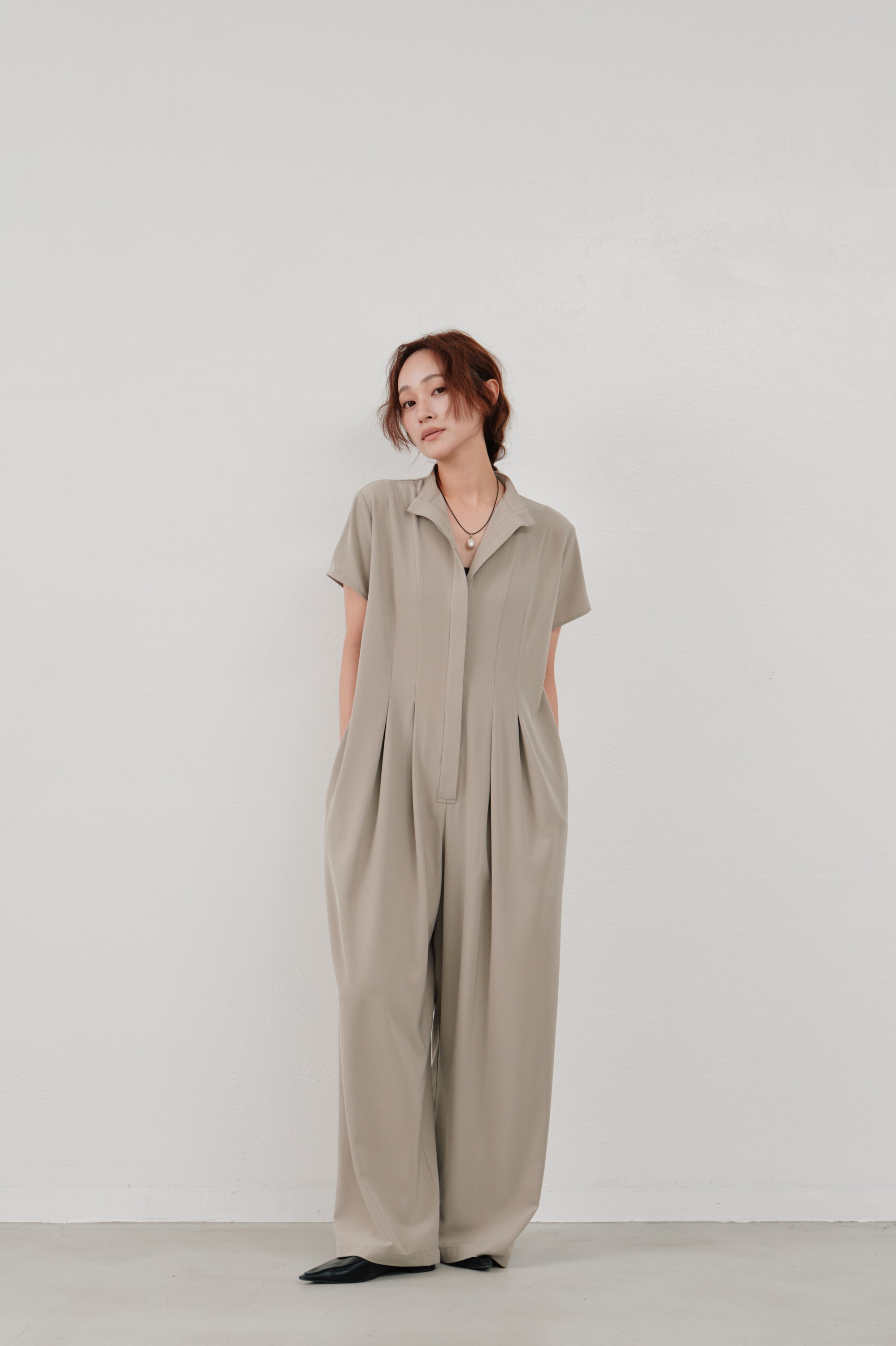 wide tuck jumpsuit