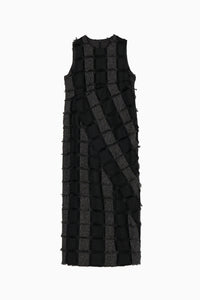 cut jacquard patchwork dress