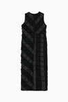 cut jacquard patchwork dress