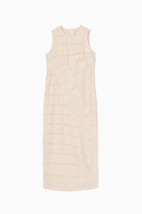 cut jacquard patchwork dress