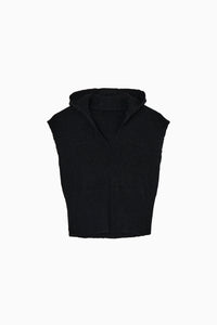 shaggy knit hoodie