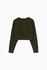 画像をギャラリービューアに読み込む, cropped knit pullover
