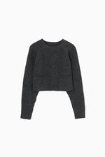 画像をギャラリービューアに読み込む, cropped knit pullover
