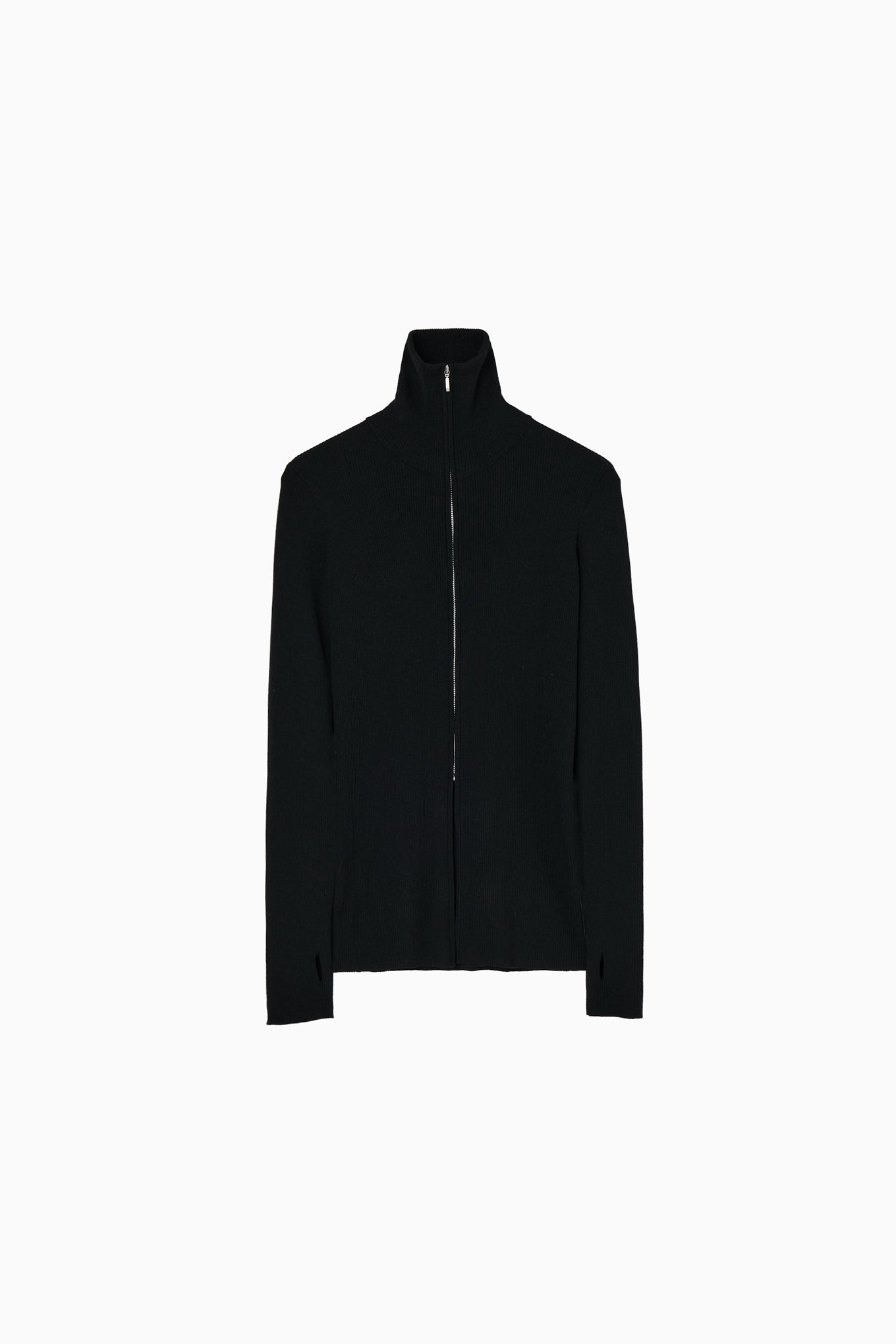 zip up rib knit