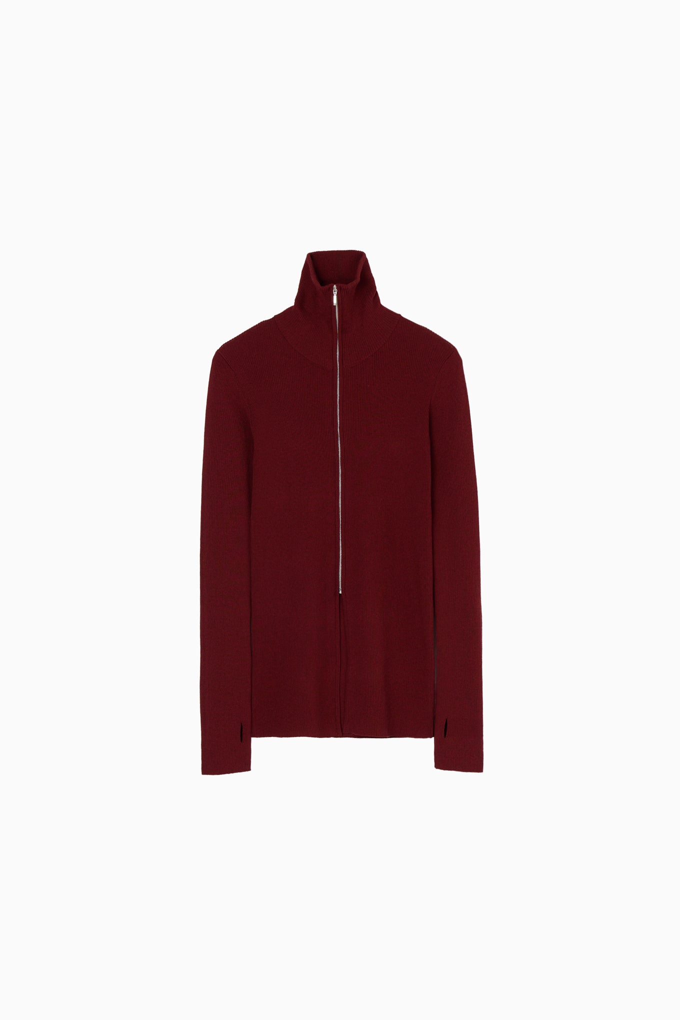 zip up rib knit