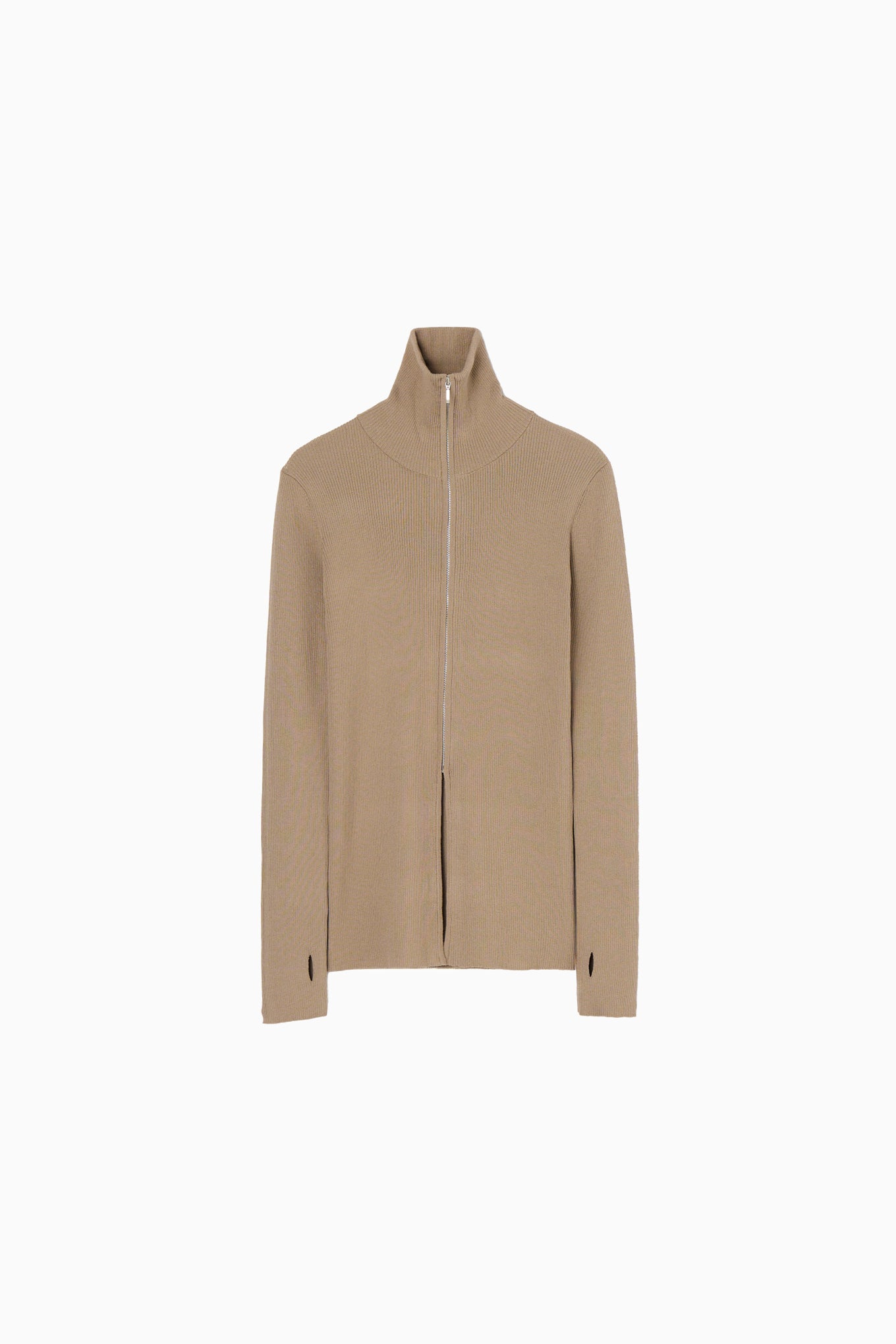 zip up rib knit
