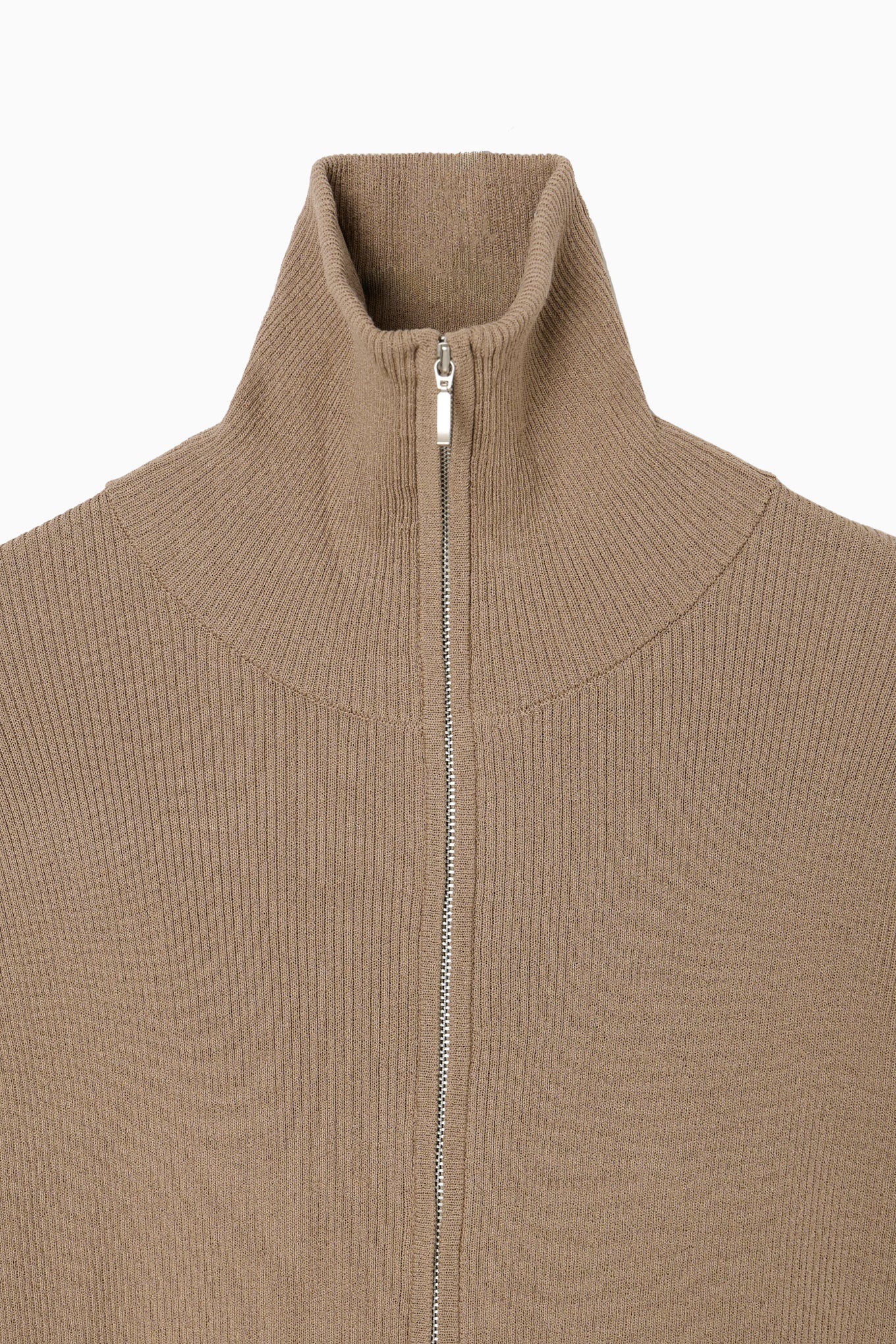zip up rib knit