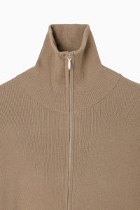 zip up rib knit