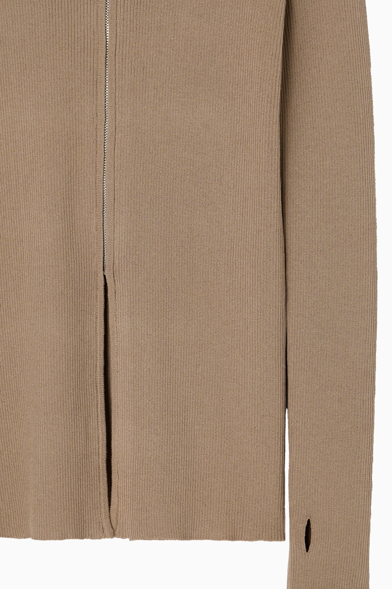 zip up rib knit