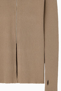 zip up rib knit