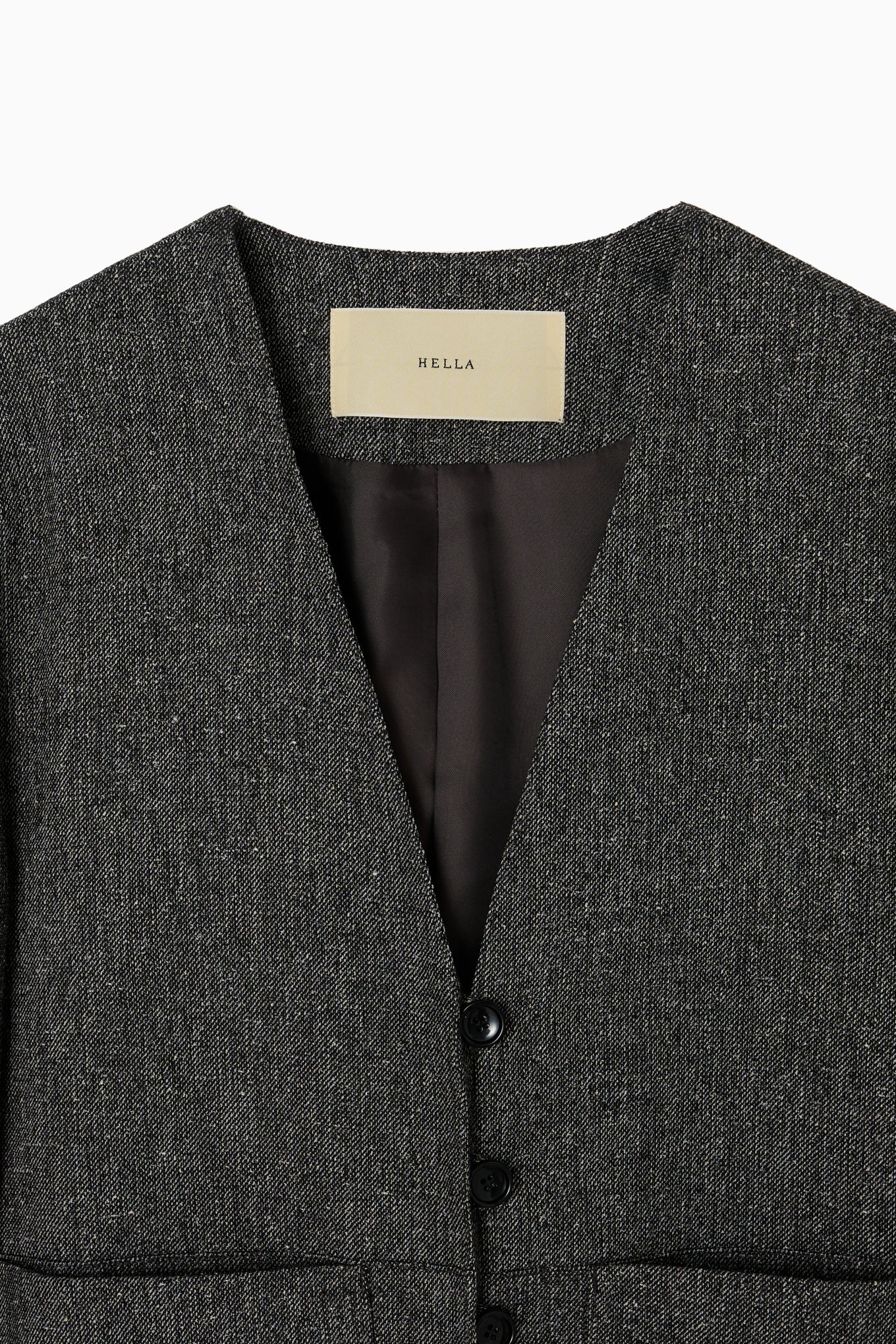 silk nep collarless jacket