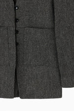 画像をギャラリービューアに読み込む, silk nep collarless jacket
