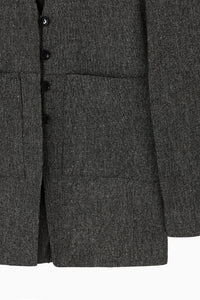 silk nep collarless jacket