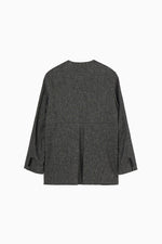 画像をギャラリービューアに読み込む, silk nep collarless jacket
