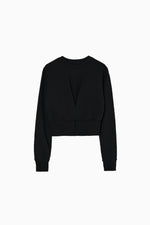 画像をギャラリービューアに読み込む, front tuck cropped sweat
