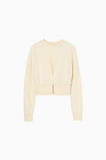 画像をギャラリービューアに読み込む, front tuck cropped sweat
