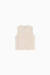 cut jacquard check blouse