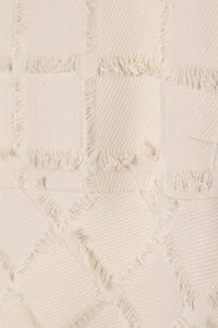 cut jacquard check blouse