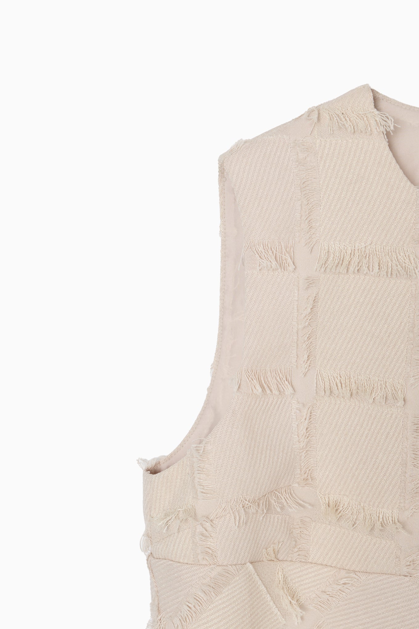cut jacquard check blouse